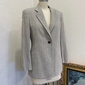 Giorgio Armani Women’s 4 Blazer Beige Textured Italy Tailored Vintage Blazer